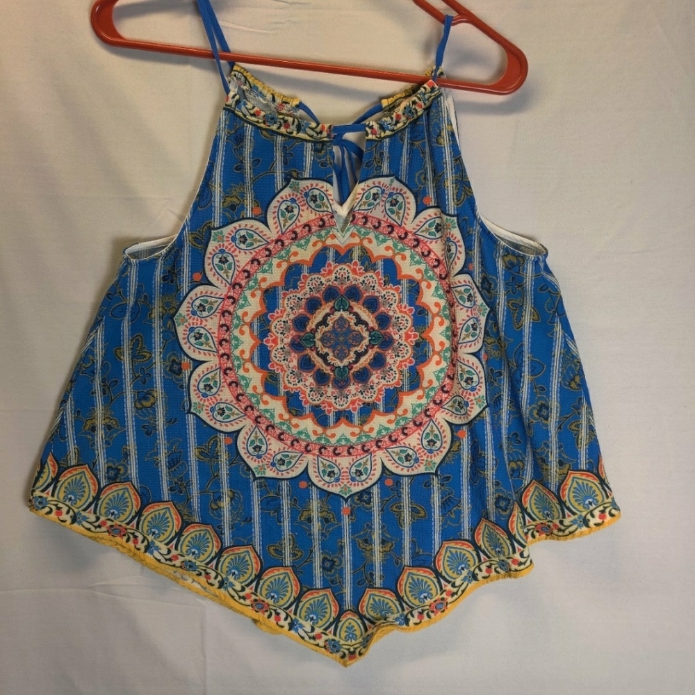 Flying Tomato Womans Sleeveless Geometric Tank Top Sz Small Lightweight